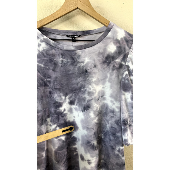 NWT Fashion Nova Puff Sleeve Tie Dye Mini Dress M - Picture 5 of 11